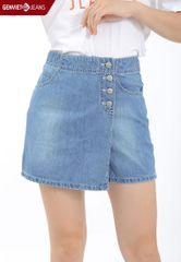 TJ323J491 - Quần Short Giả Váy Vạt Đáp Khuy Lệch