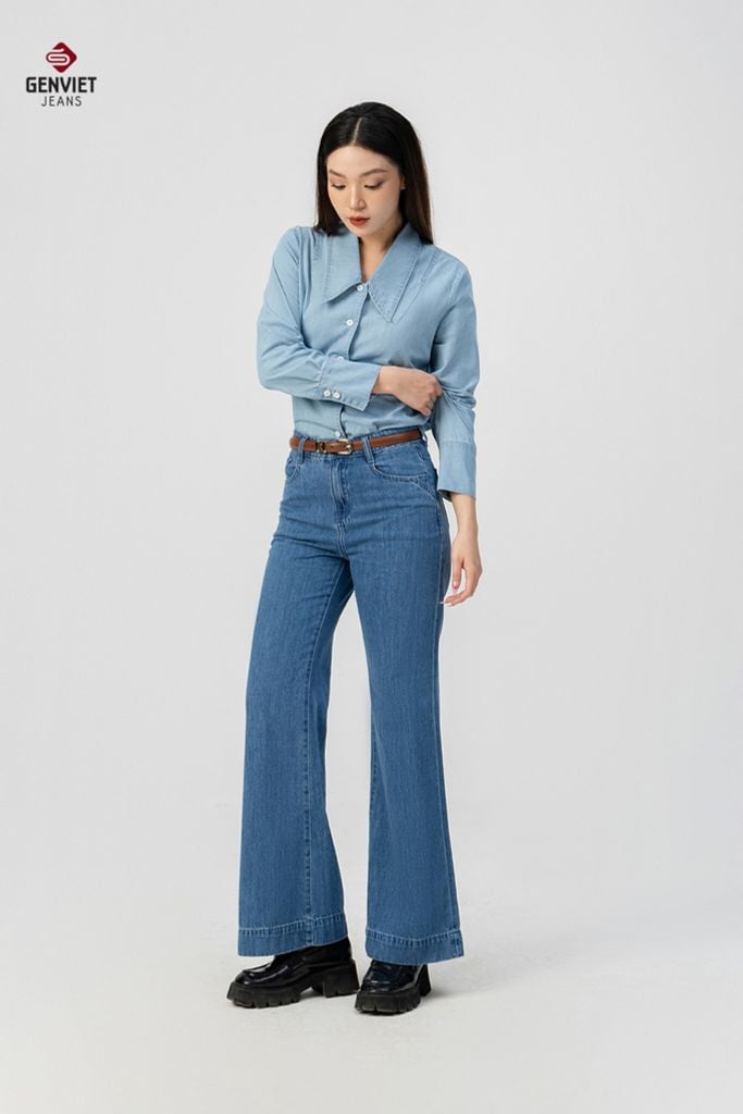 Quần Jeans Nữ Ống Vảy TQ135J8721
