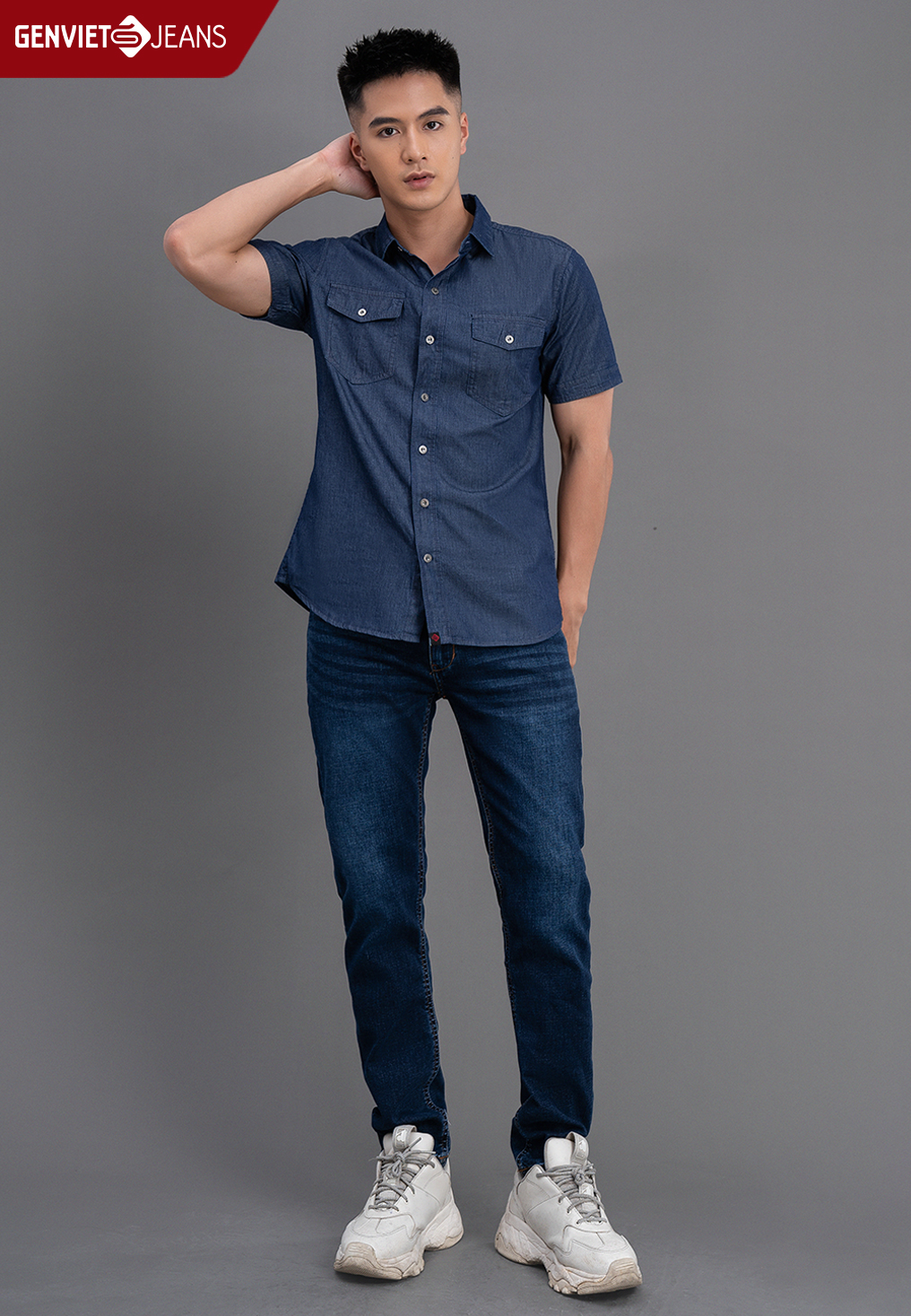 Sơ mi nam cổ đức phong cách Hàn KJeans  Bazavn