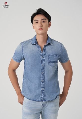 Áo Sơ Mi Jeans Cộc Tay Nam T3323J8569