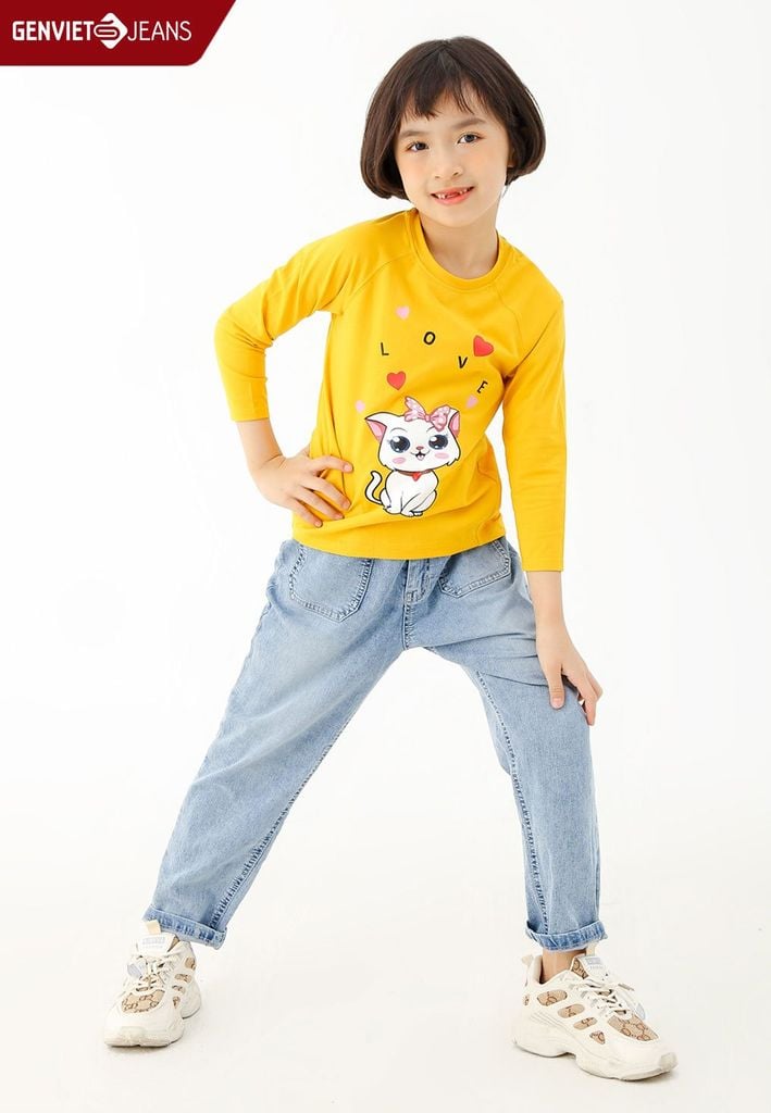 Áo Thun Dài Tay Bé Gái Thun Ôm Vừa BC121T2015