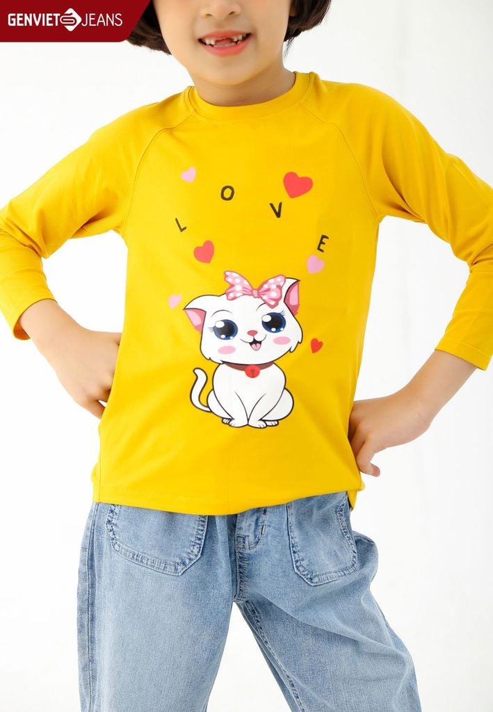 Áo Thun Dài Tay Bé Gái Thun Ôm Vừa BC121T2015