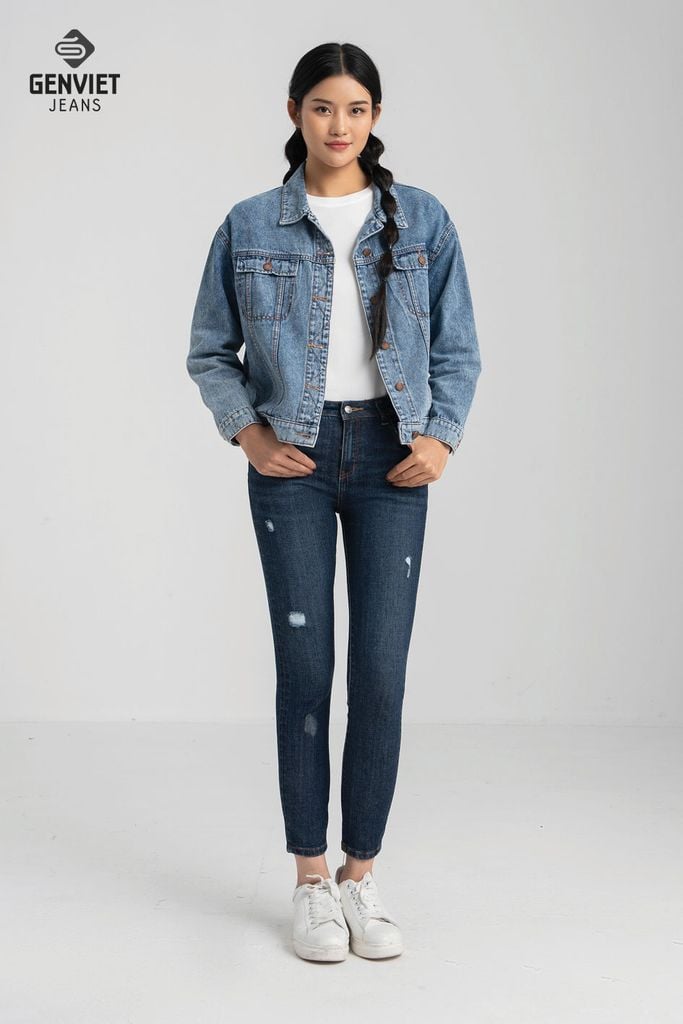 Áo Khoác Jeans Nữ 1 Lớp TK124J8042