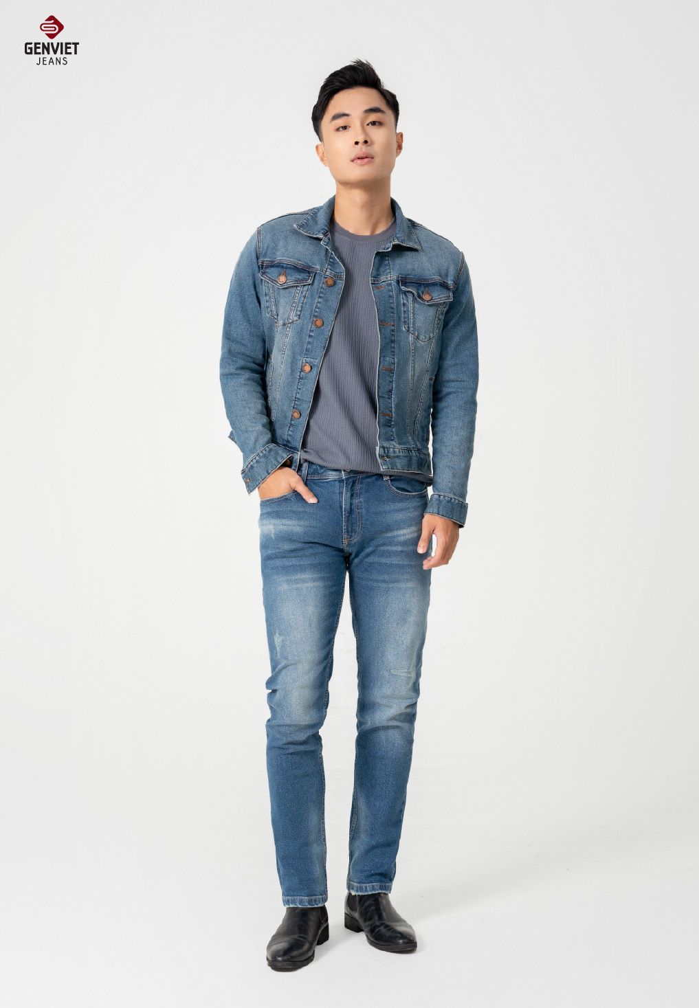  Áo Khoác 1 Lớp Nam Jeans Ôm Vừa T6121J8432 