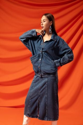 Áo Khoác Jeans Nữ 1 Lớp XK124J8600