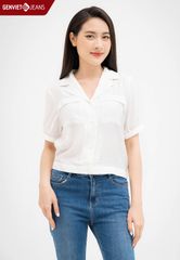 Áo Sơ Mi Cộc Tay Nữ Cotton Suông Vừa TA323C2162