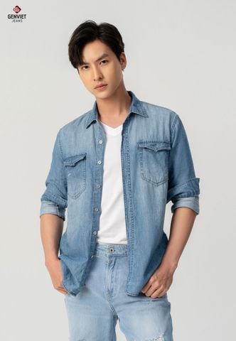 Áo Sơ Mi Jeans Dài Tay Nam T3123J8536