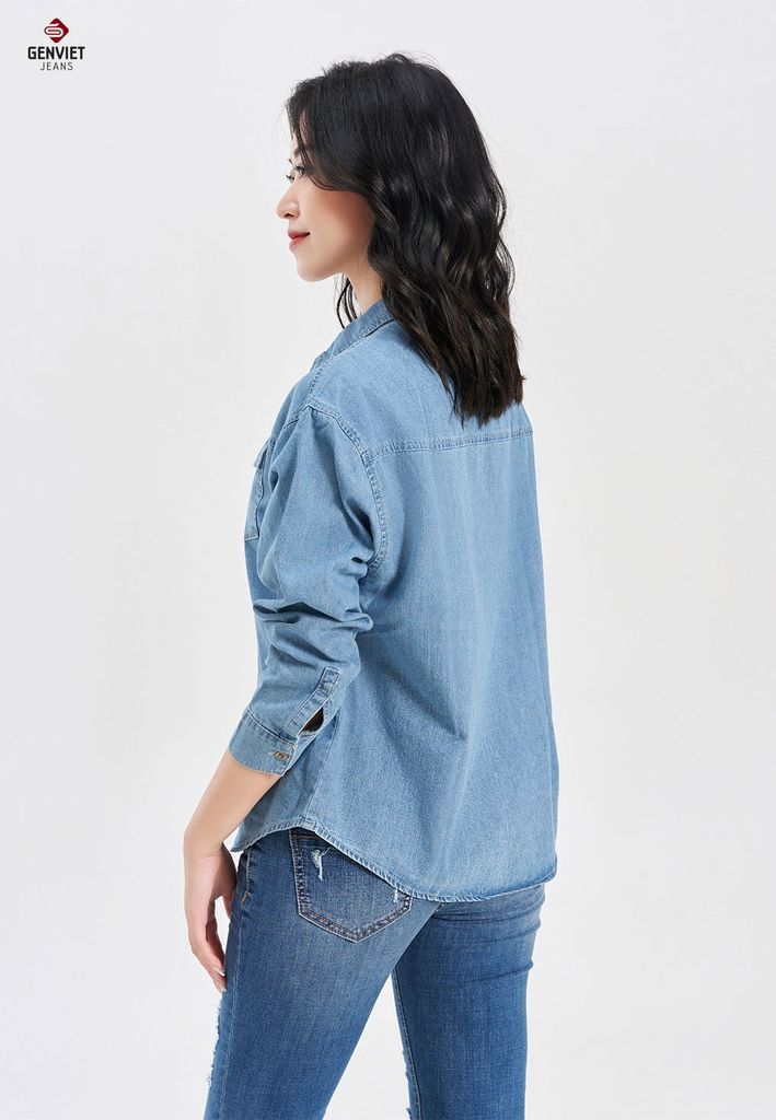 Áo Sơ Mi Jeans Dài Tay Nữ TA123J8171
