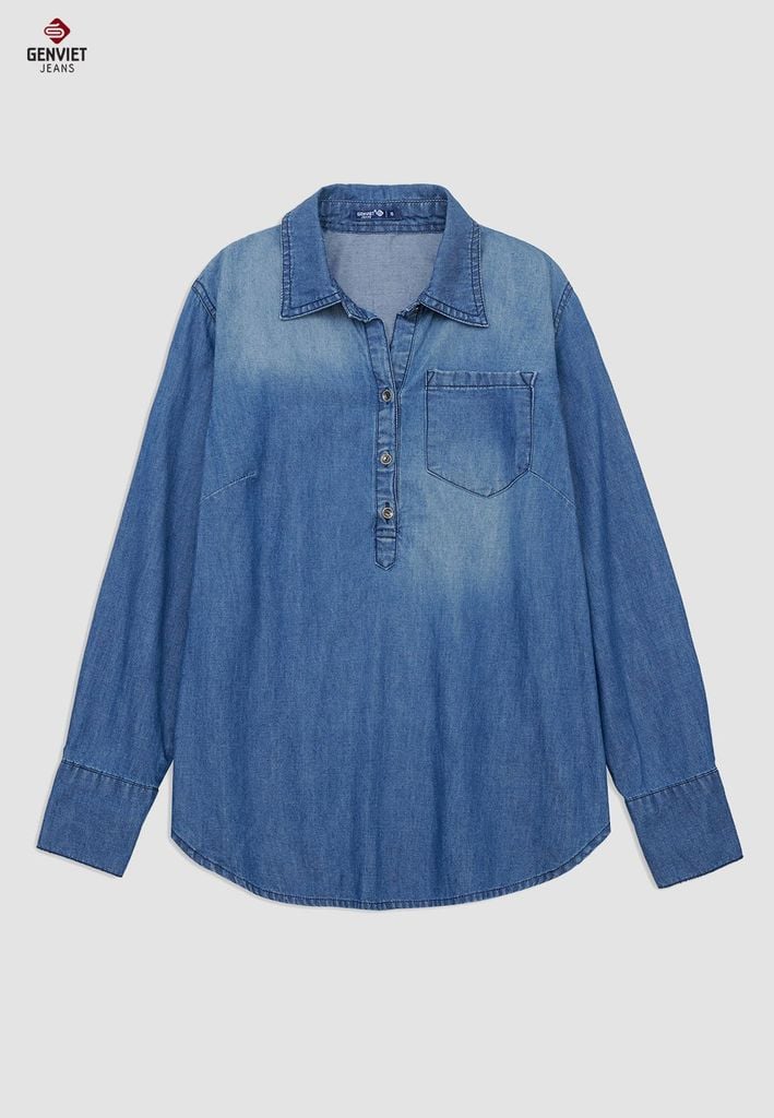 Áo Sơ Mi Jeans Dài Tay Nữ TA123J8541