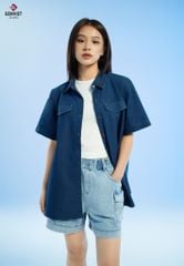 Áo Sơ Mi Jeans Cộc Tay Unisex XAU24J8572