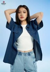 Áo Sơ Mi Jeans Cộc Tay Unisex XAU24J8572