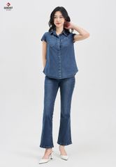 Áo Sơ Mi Jeans Cộc Tay Nữ TA324J8219