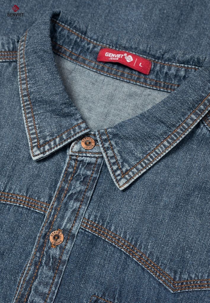 Áo Sơ Mi Jeans Cộc Tay Nam T3321J8194