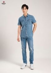 Áo Sơ Mi Jeans Cộc Tay Nam T3321J8194