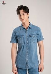 Áo Sơ Mi Jeans Cộc Tay Nam T3321J8194