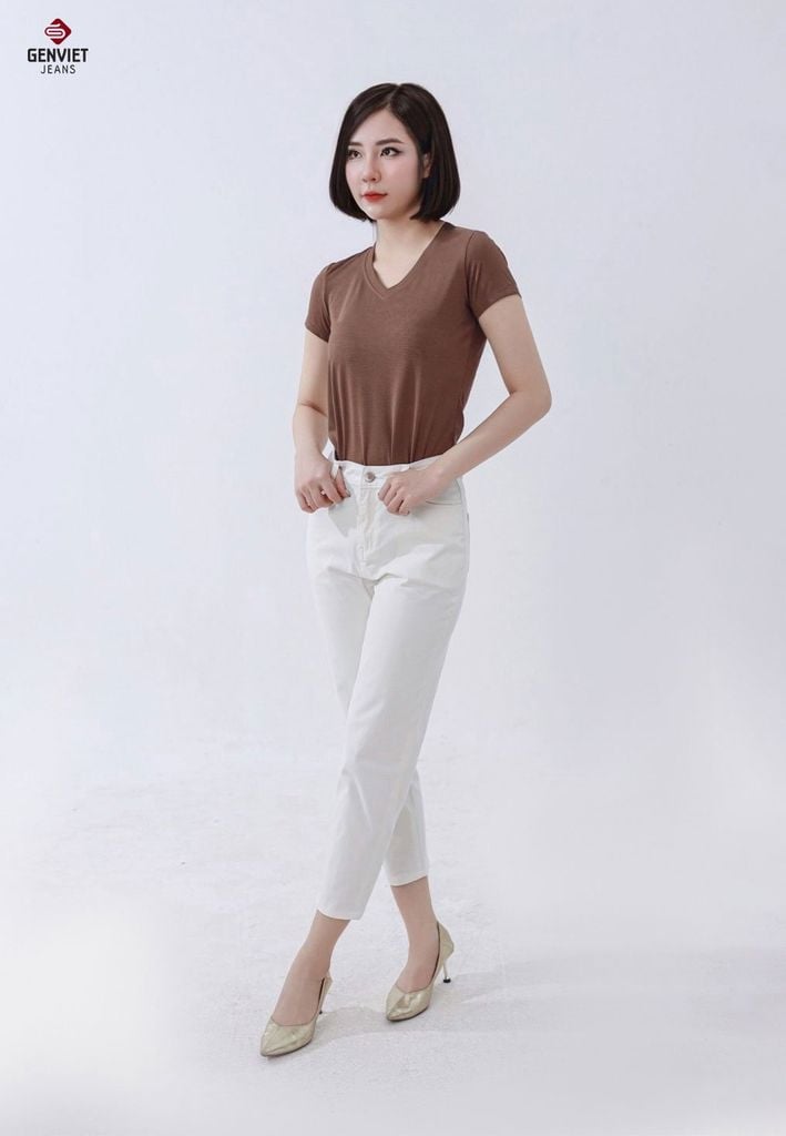 Áo Thun Cộc Tay Nữ Cotton Suông Vừa TC323T8231