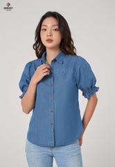 Áo Sơ Mi Jeans Cộc Tay Nữ TA323J8573