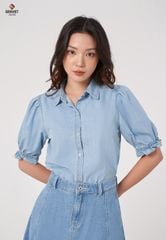 Áo Sơ Mi Jeans Cộc Tay Nữ TA323J8573