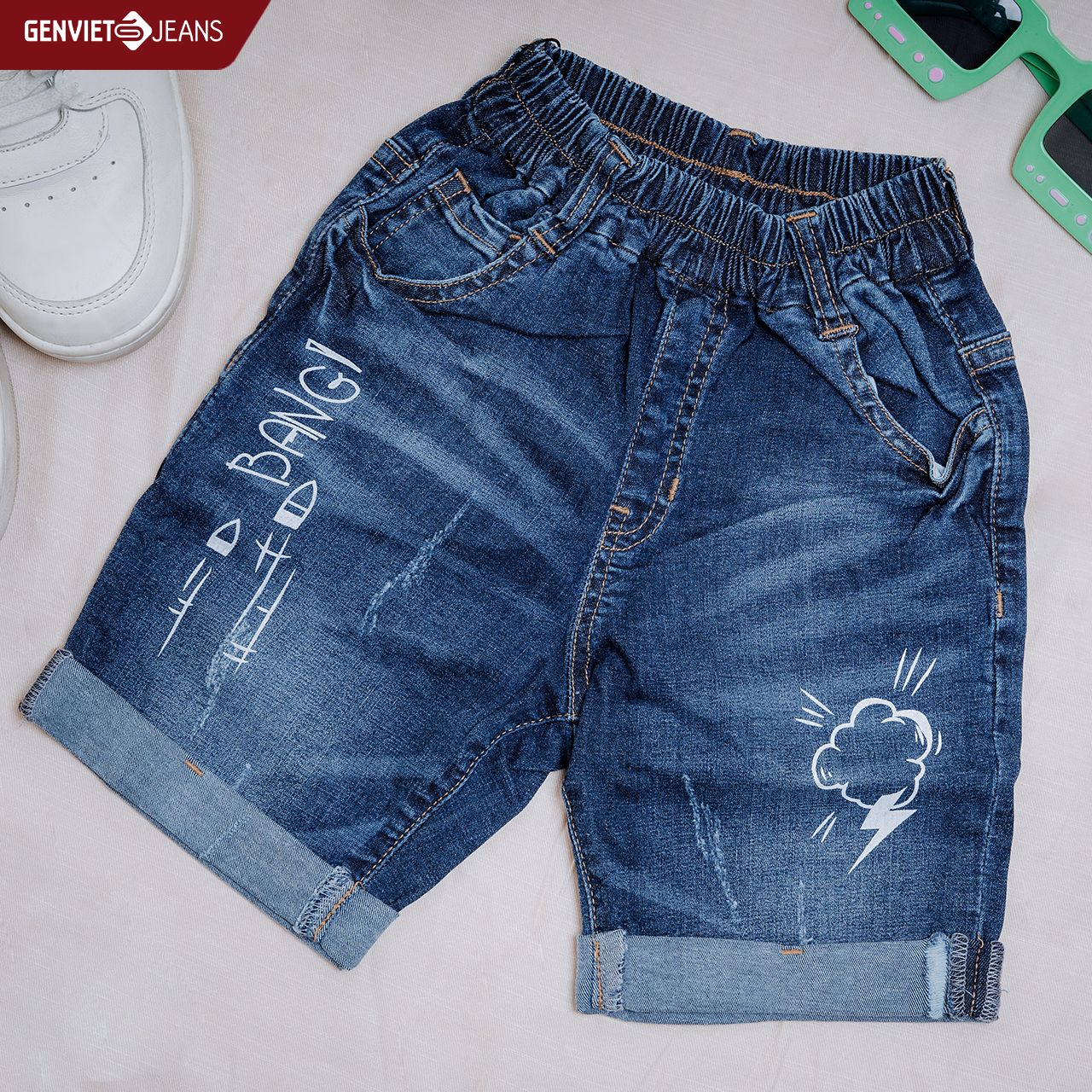  Quần Ngố Bé Gái Jeans Ôm Vừa B1321J1901 