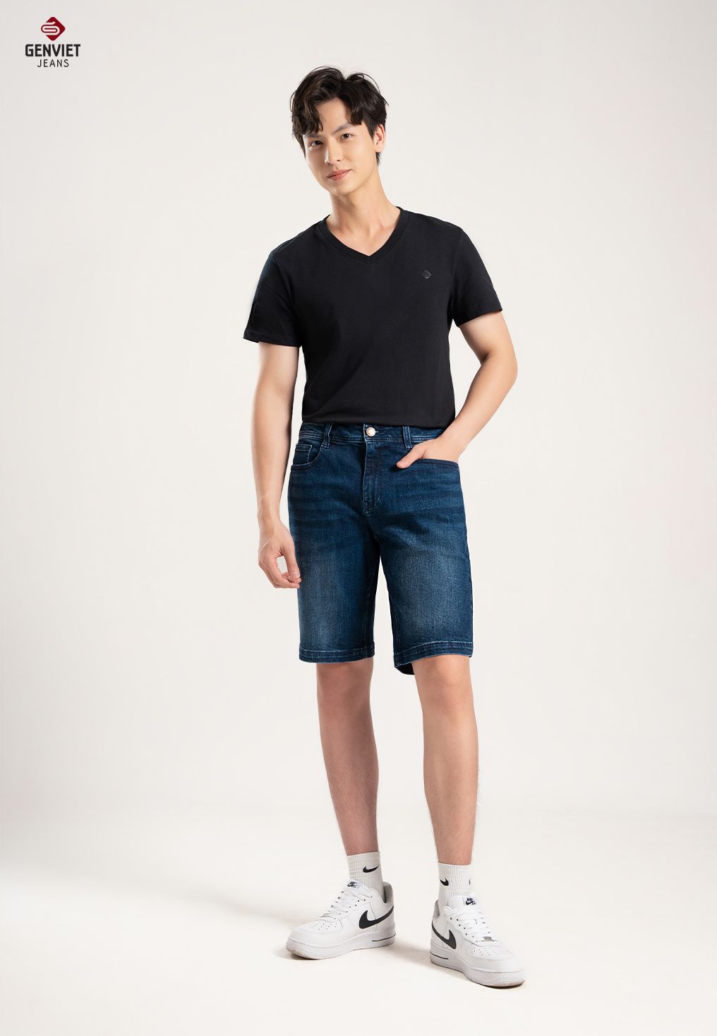  Quần Ngố Nam Jeans Col Cơ Bản D1303J8208 