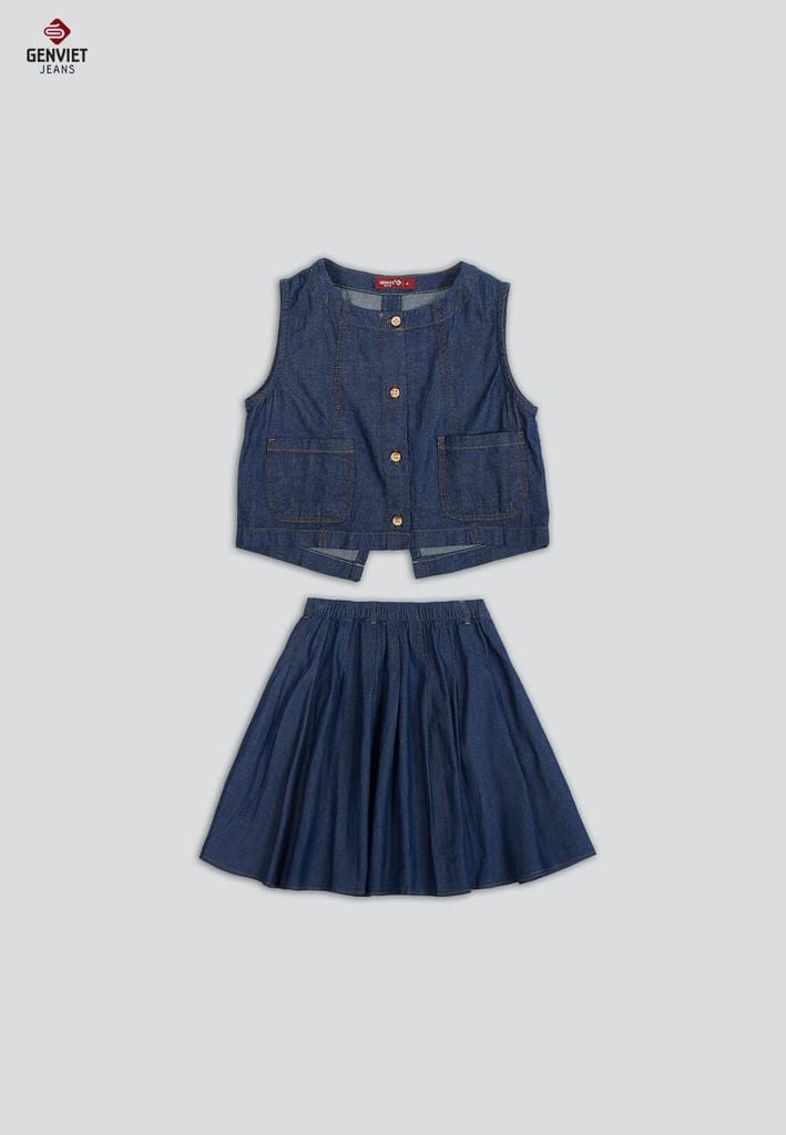 Set Bộ Jeans Bé Gái Xòe KE227J8697