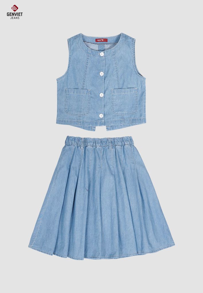 Set Bộ Jeans Bé Gái Xòe KE227J8697
