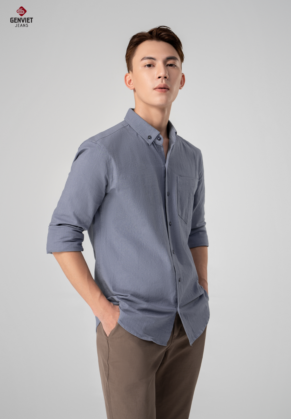  Áo Sơ Mi Dài Tay Nam Cotton Ôm Vừa D3121C8254 