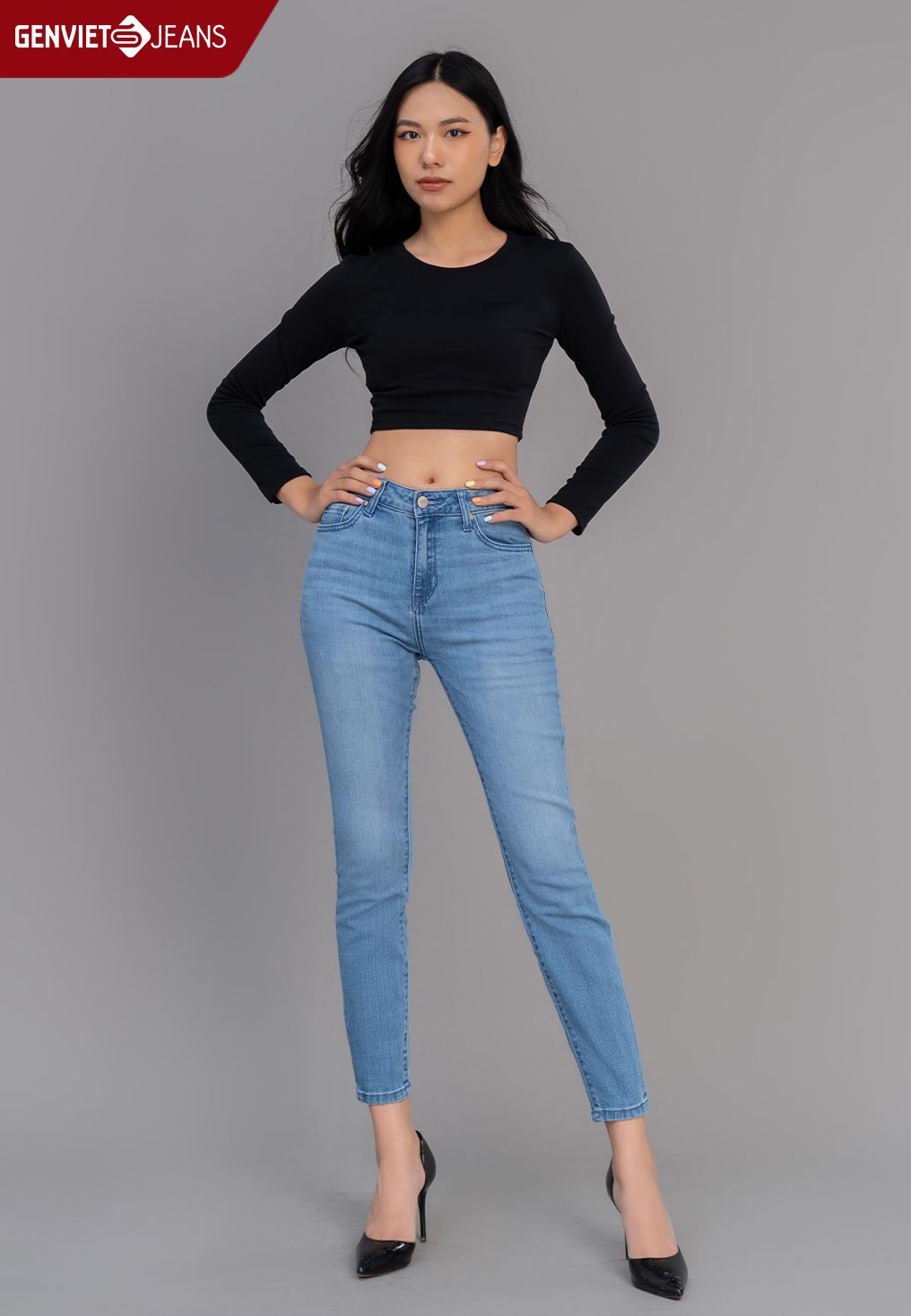  Quần Dài Nữ Jeans Col Cơ Bản DQ103J2300 