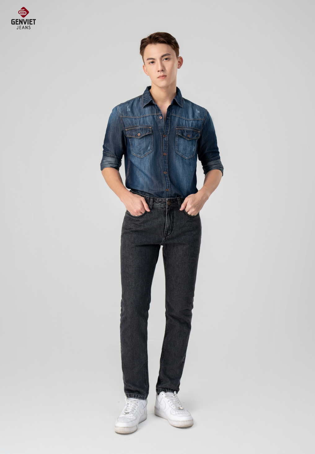  Quần Dài Nam Jeans Col Đứng D1108J8100 