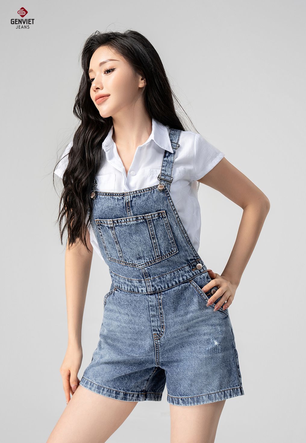  Yếm Nữ Jeans Suông TY424J8288 