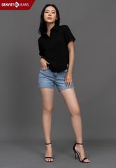Áo Sơ Mi Cộc Tay Nữ Thô Suông Vừa TA323C2233