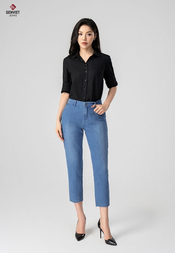 Quần Jeans Nữ Dáng Baggy DQ106J8338