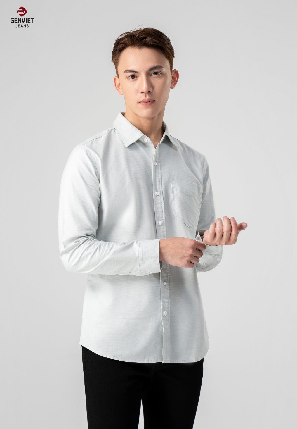  Áo Sơ Mi Dài Tay Nam cotton ôm Vừa D3121C8165 