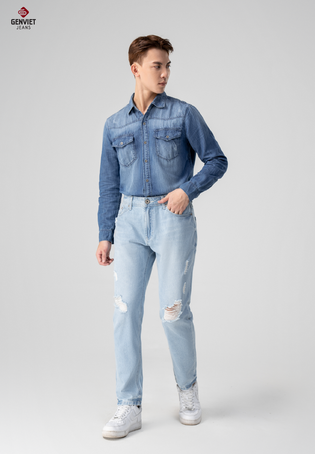  Quần Dài Nam Jeans Col Thụng T1104J8289 