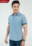  Áo Sơ Mi Cộc Tay Nam Cotton Kẻ Ôm Vừa T3321L1585 