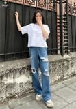  Quần Dài Nữ Jeans Suông XQ124J8271 