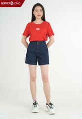 Quần Sooc Nữ Jeans Suông DQ424J2137