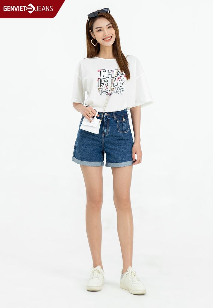 Quần Sooc Nữ Jeans Dáng A TQ428J2218