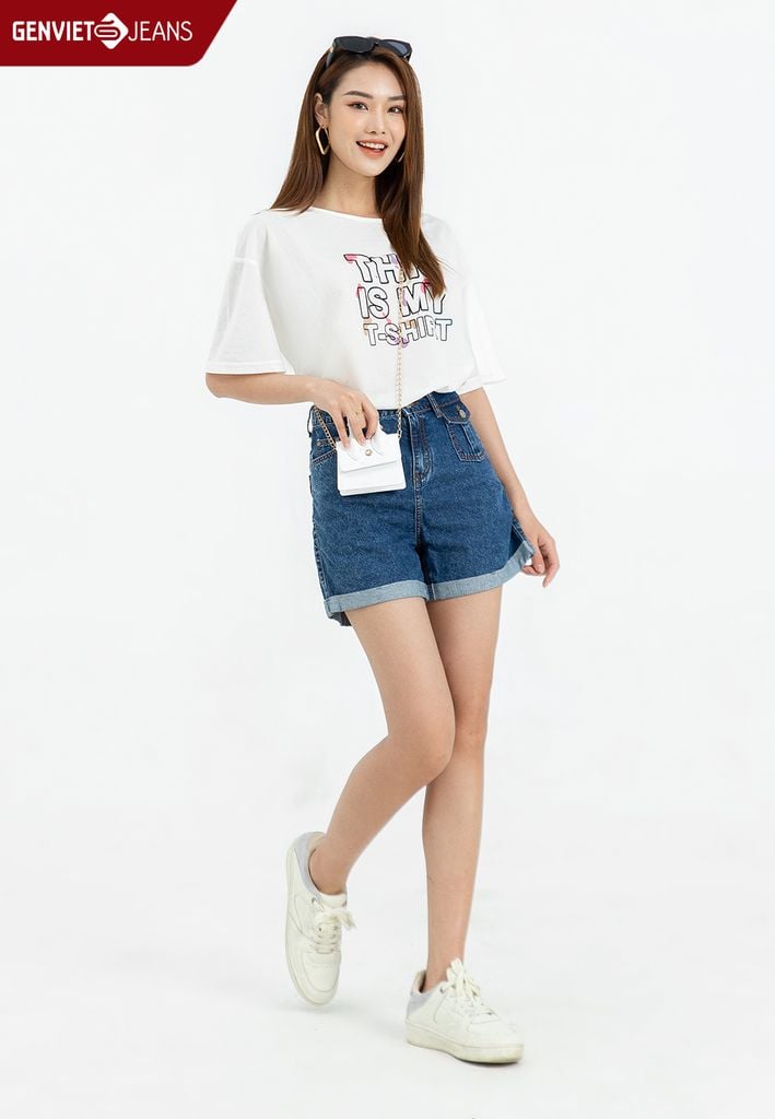 Quần Sooc Nữ Jeans Dáng A TQ428J2218