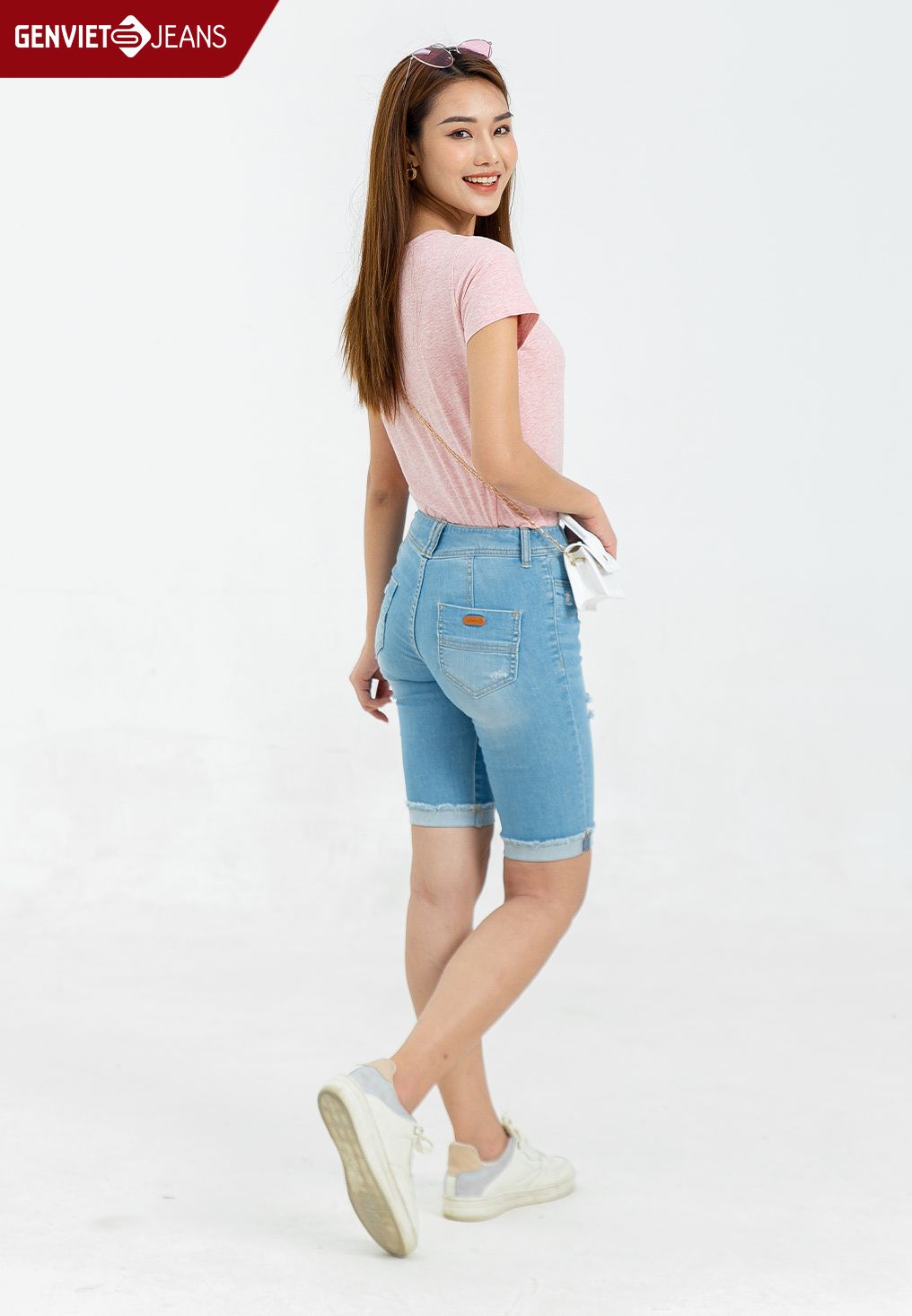  Quần Ngố Nữ Jeans Col Cơ Bản TQ303J965 