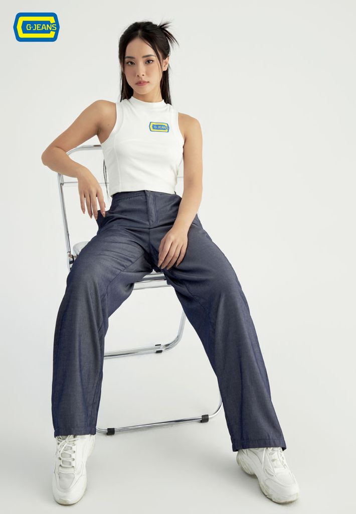 Quần Dài Nữ Jeans Suông DQ124J8404