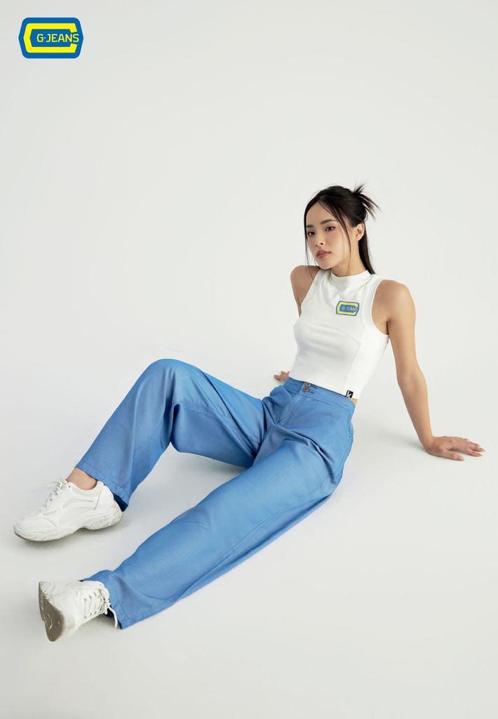 Quần Dài Nữ Jeans Suông DQ124J8404