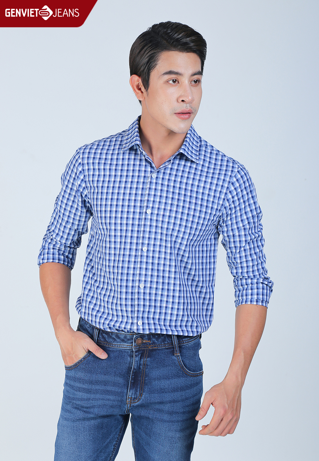 Áo sơ mi nam caro ô kẻ nhỏ dài taysơ mi nam caro đẹp giá rẻ  DOJEANNAM