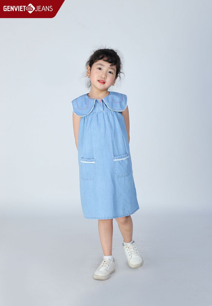 Đầm Bé Gái Jeans Suông BD324J1797