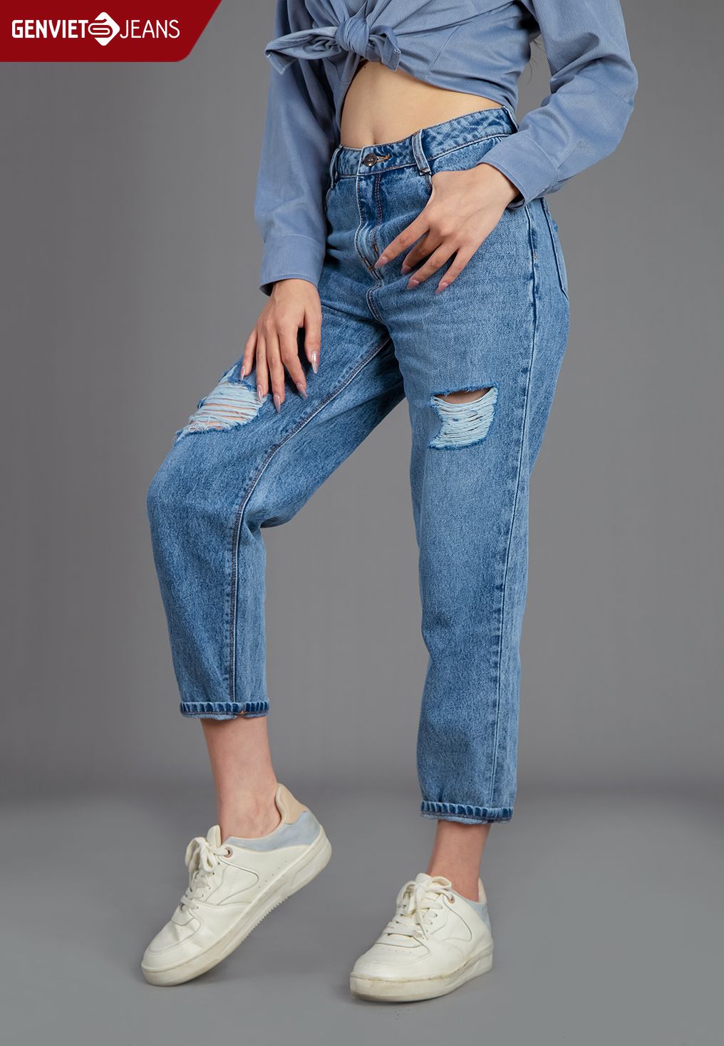  Quần Dài Nữ Jeans Col Thụng TQ104J2299 