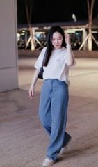 Quần dài jeans nữ dáng suông vừa DQ1223J08980