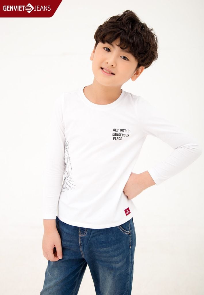 Áo Thun Dài Tay Bé Trai Thun Ôm Vừa K4121T2014