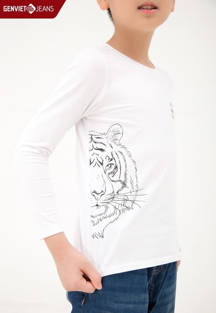 Áo Thun Dài Tay Bé Trai Thun Ôm Vừa K4121T2014