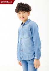 Áo Sơ Mi Dài Tay Bé Trai Jeans Ôm Vừa N3121J2019