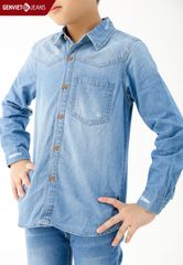 Áo Sơ Mi Dài Tay Bé Trai Jeans Ôm Vừa N3121J2019